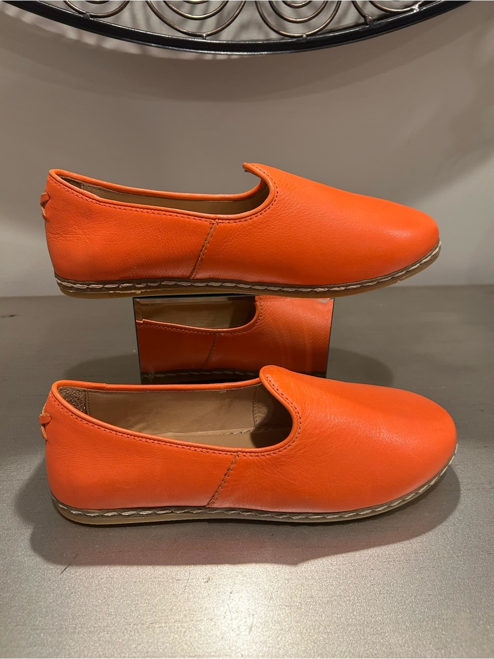 Charix Women's Slip-On Loafers in Bright Orange